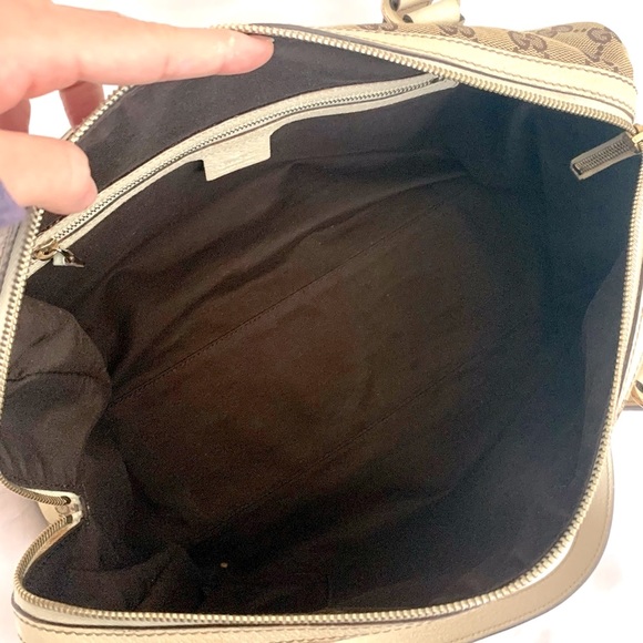 SOLD Gucci canvas tote zip bag/ shoulder bag authentic - Picture 8 of 9